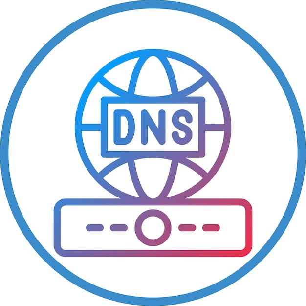 Vector diseño vectorial del estilo del icono dns