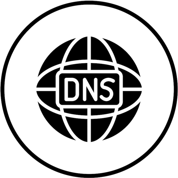 Vector diseño vectorial del estilo del icono dns