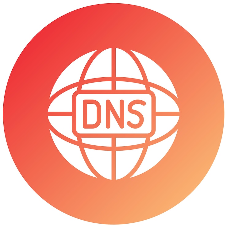 Vector diseño vectorial del estilo del icono dns