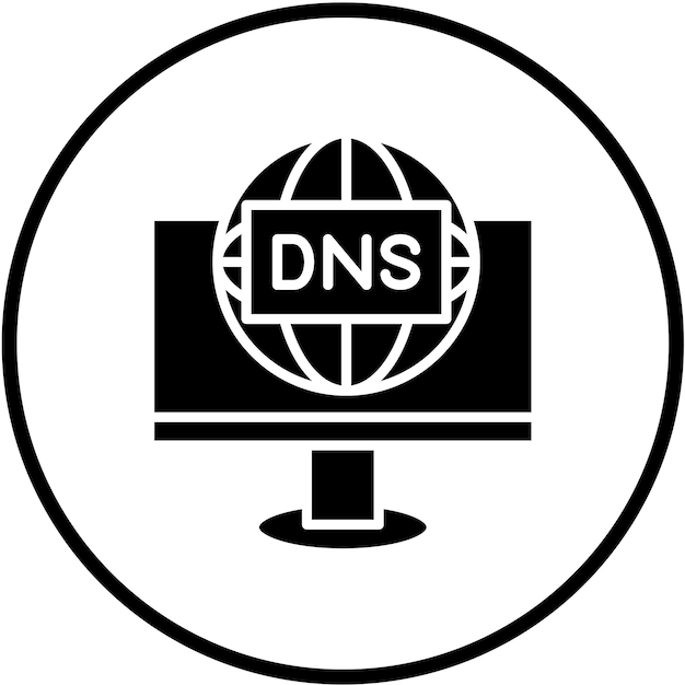 Diseño vectorial del estilo del icono DNS