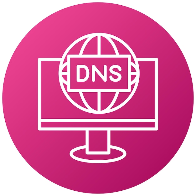 Vector diseño vectorial del estilo del icono dns