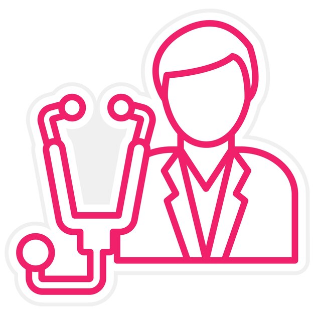 Diseño vectorial Estilo del icono del doctor