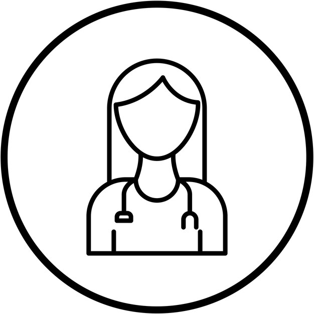Diseño vectorial Estilo del icono de la doctora femenina