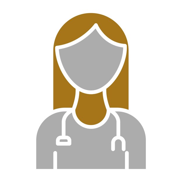 Diseño vectorial Estilo del icono de la doctora femenina