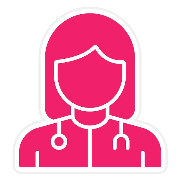 Diseño vectorial Estilo del icono de la doctora femenina