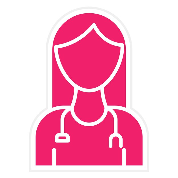 Diseño vectorial Estilo del icono de la doctora femenina