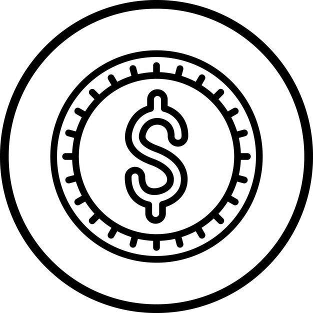 Diseño vectorial Estilo del icono del dólar