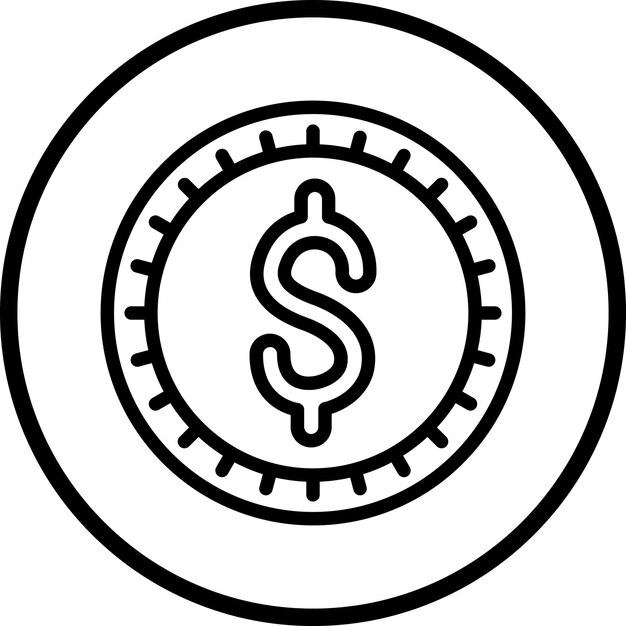 Diseño vectorial Estilo del icono del dólar