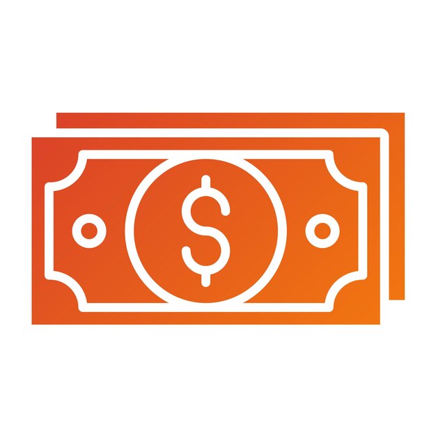 Diseño vectorial Estilo del icono del dólar
