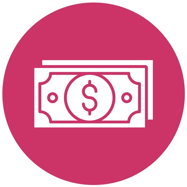 Diseño vectorial Estilo del icono del dólar