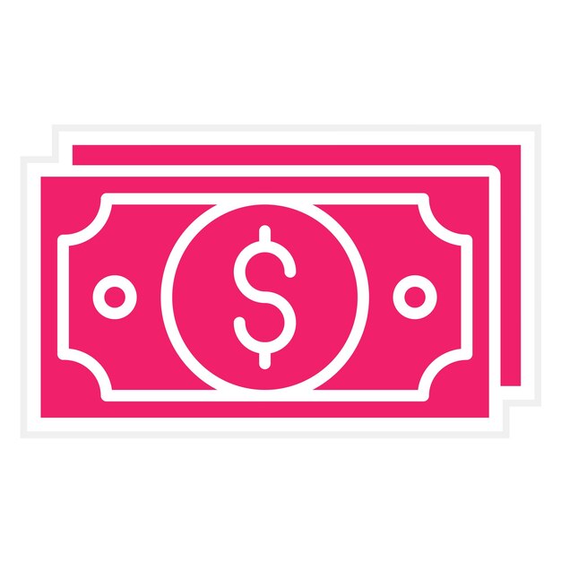 Diseño vectorial Estilo del icono del dólar