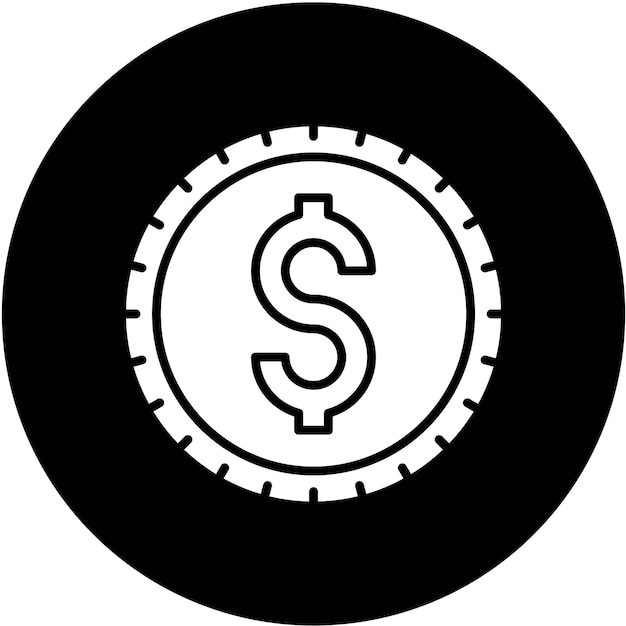 Diseño vectorial Estilo del icono del dólar