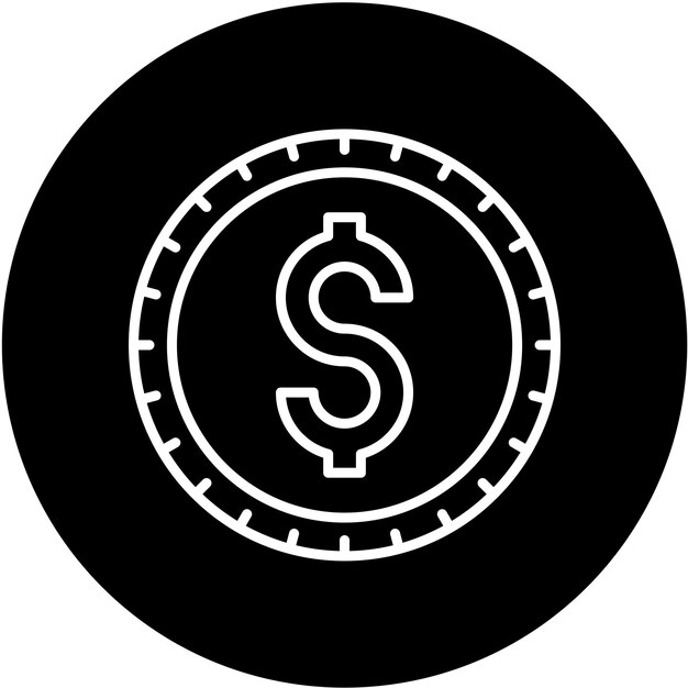 Diseño vectorial Estilo del icono del dólar