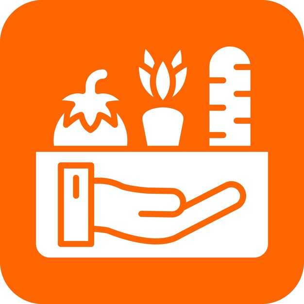 Diseño vectorial Estilo del icono de donación de alimentos