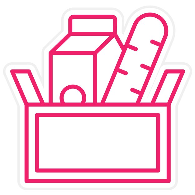 Diseño vectorial Estilo del icono de donación de alimentos