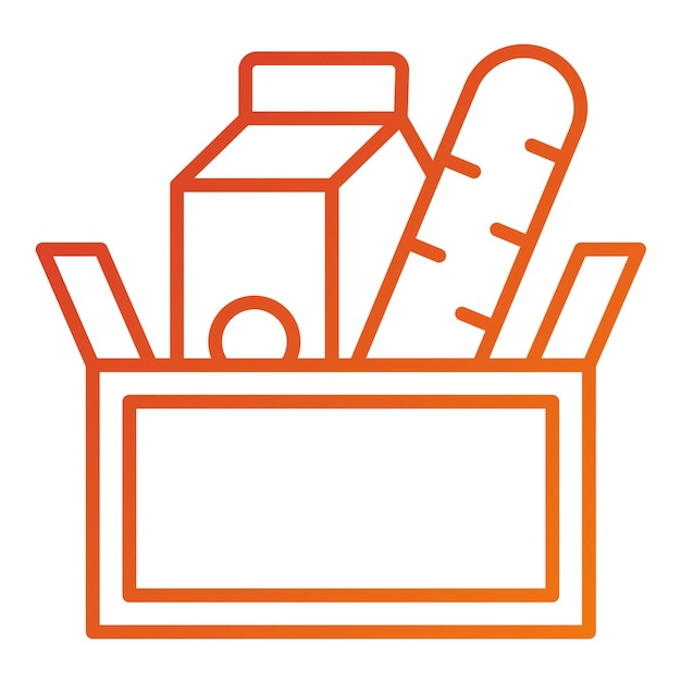 Diseño vectorial Estilo del icono de donación de alimentos