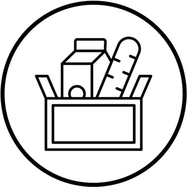 Diseño vectorial Estilo del icono de donación de alimentos