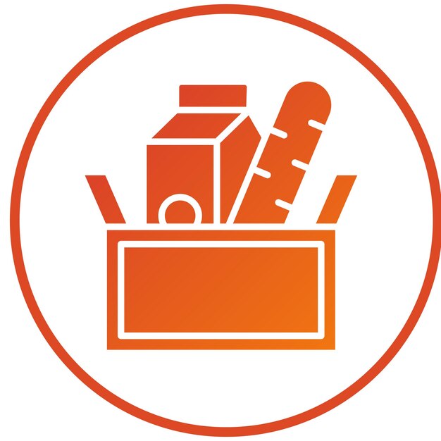 Diseño vectorial Estilo del icono de donación de alimentos