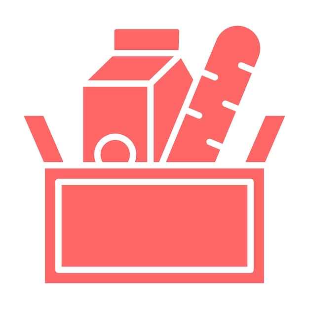 Diseño vectorial Estilo del icono de donación de alimentos