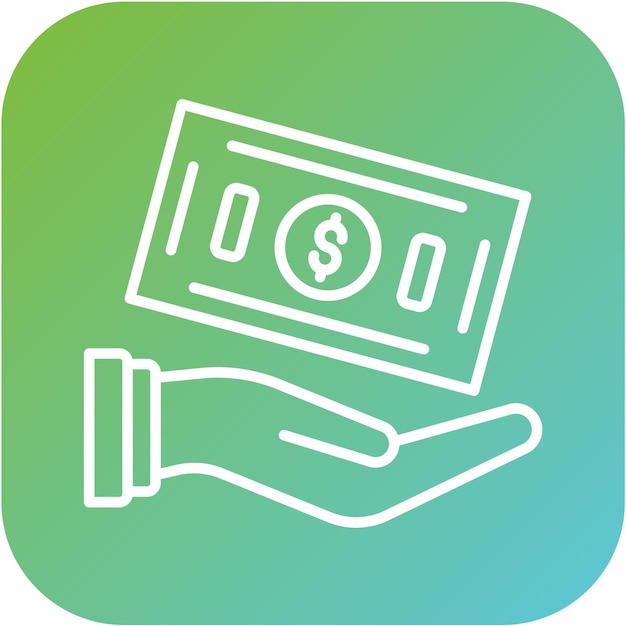 Diseño vectorial Estilo del icono de donación en efectivo
