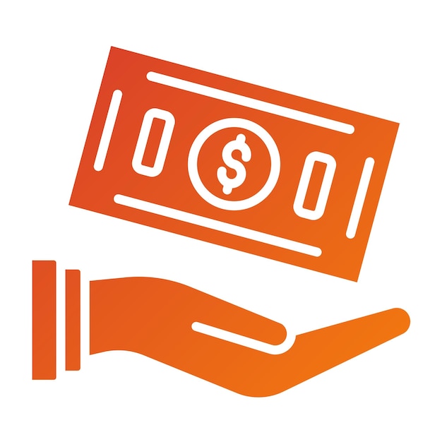 Diseño vectorial Estilo del icono de donación en efectivo