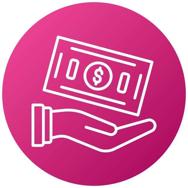 Diseño vectorial Estilo del icono de donación en efectivo