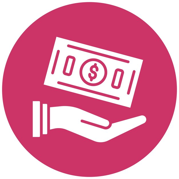 Diseño vectorial Estilo del icono de donación en efectivo