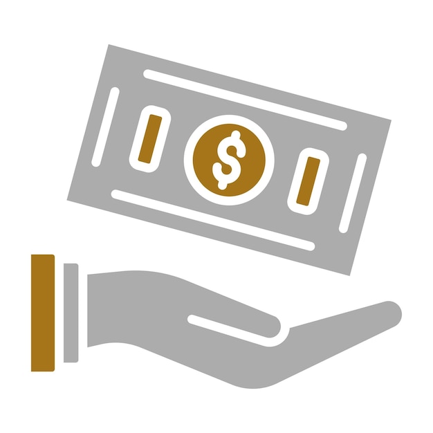 Diseño vectorial Estilo del icono de donación en efectivo