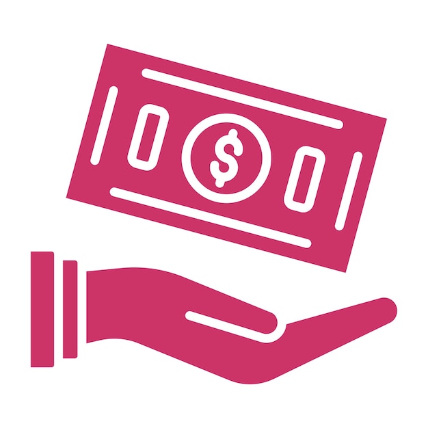 Diseño vectorial Estilo del icono de donación en efectivo