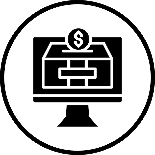 Diseño vectorial Estilo del icono de donación en línea