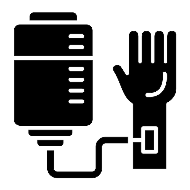 Diseño vectorial del estilo del icono de la donación de sangre