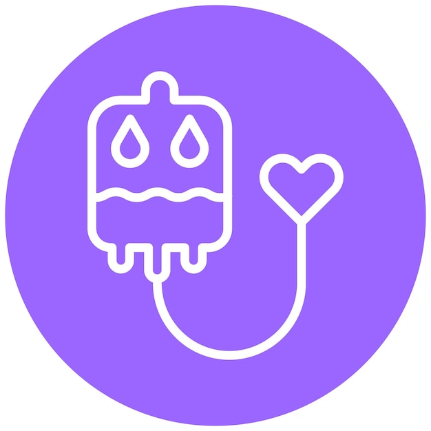 Diseño vectorial del estilo del icono de la donación de sangre