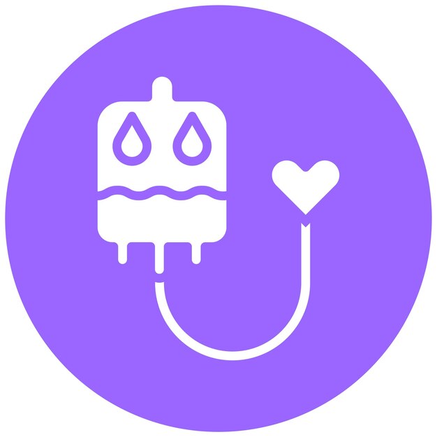 Diseño vectorial del estilo del icono de la donación de sangre