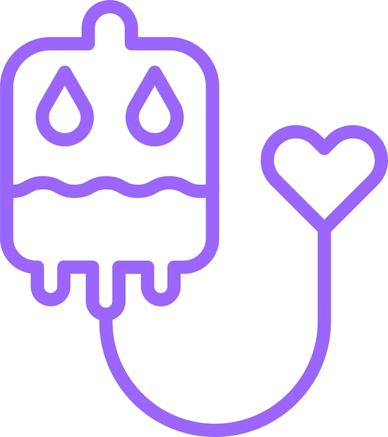 Diseño vectorial del estilo del icono de la donación de sangre