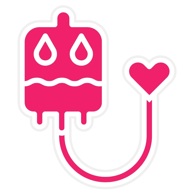 Diseño vectorial del estilo del icono de la donación de sangre