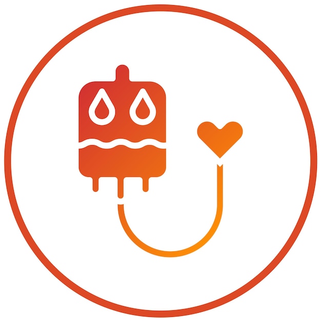 Diseño vectorial del estilo del icono de la donación de sangre