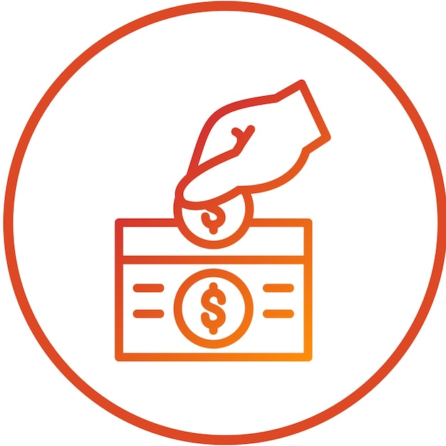 Diseño vectorial Estilo del icono de donación