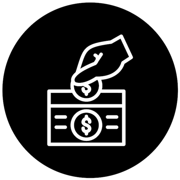 Diseño vectorial Estilo del icono de donación