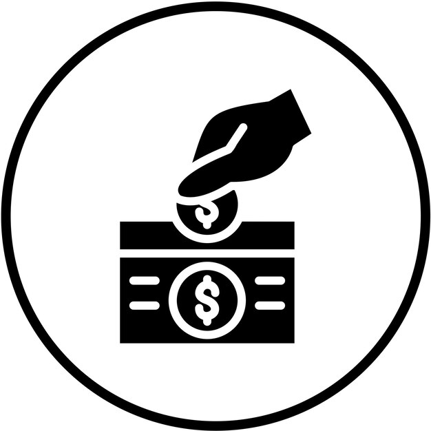 Diseño vectorial Estilo del icono de donación