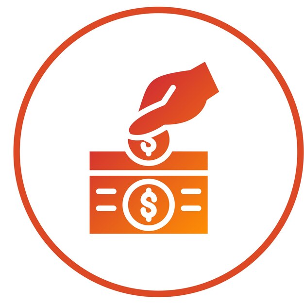 Diseño vectorial Estilo del icono de donación