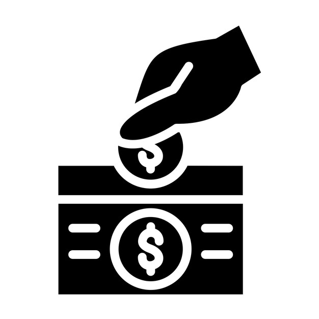 Diseño vectorial Estilo del icono de donación