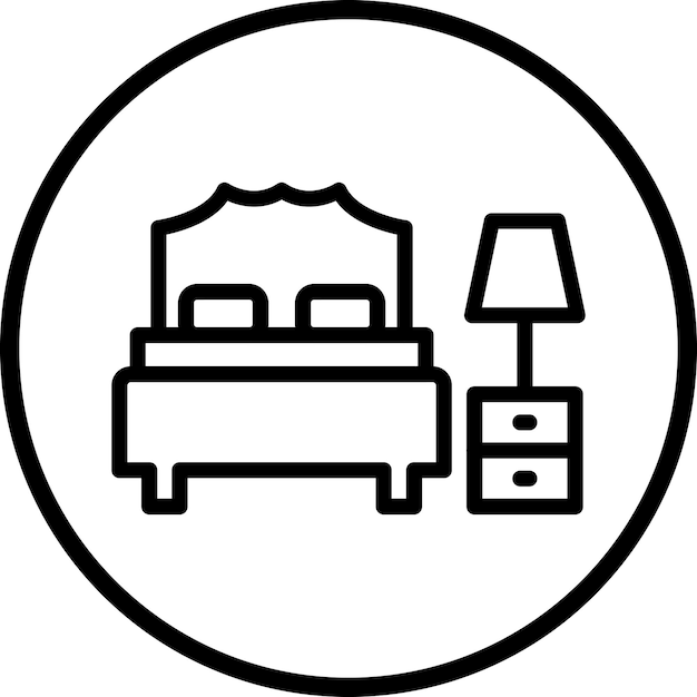 Diseño vectorial de estilo de icono de dormitorio