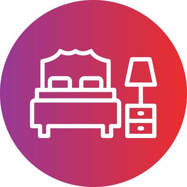Diseño vectorial de estilo de icono de dormitorio