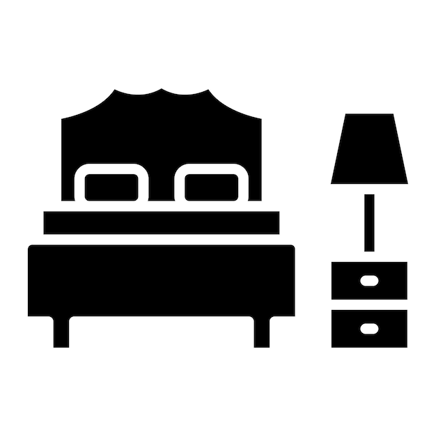 Diseño vectorial de estilo de icono de dormitorio
