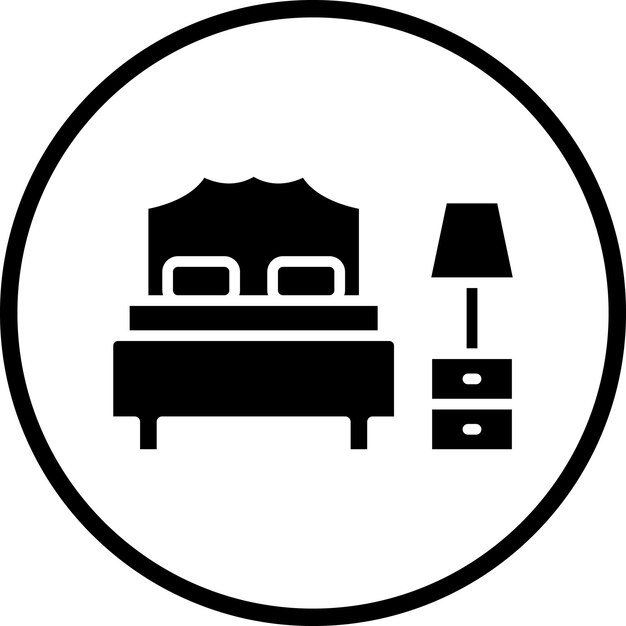 Diseño vectorial de estilo de icono de dormitorio