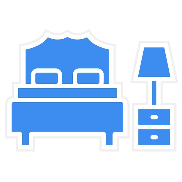 Diseño vectorial de estilo de icono de dormitorio