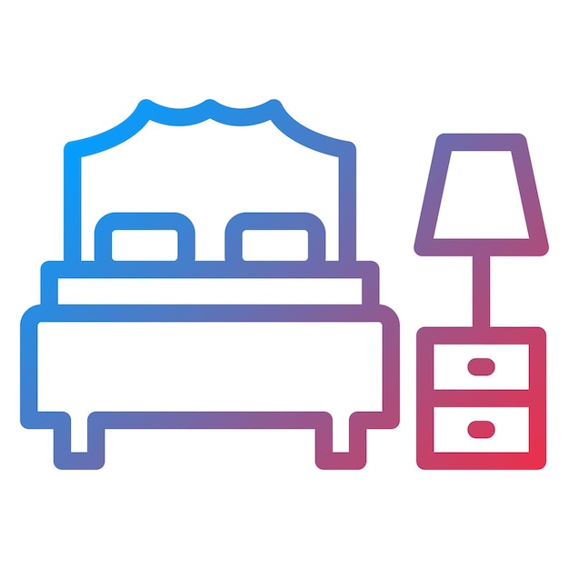 Diseño vectorial de estilo de icono de dormitorio