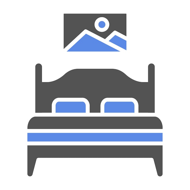 Diseño vectorial de estilo de icono de dormitorio