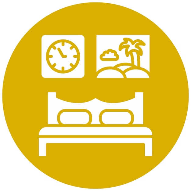 Diseño vectorial de estilo de icono de dormitorio