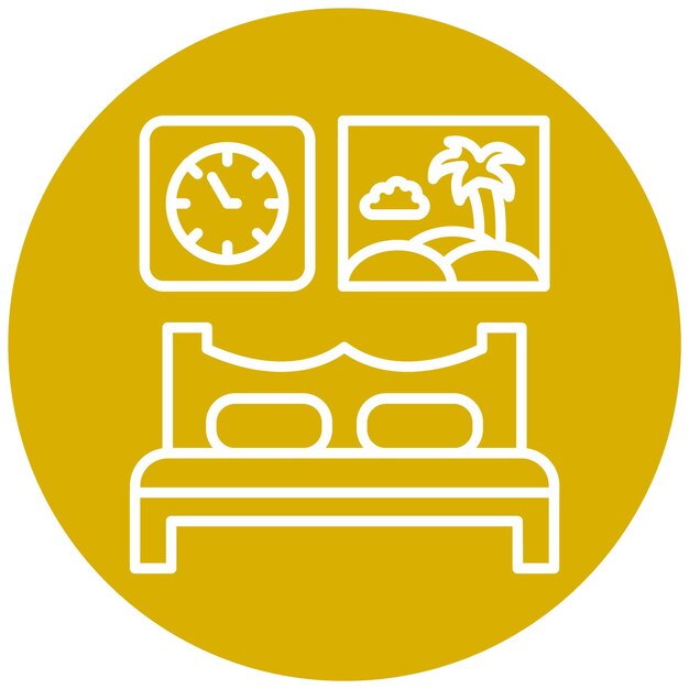 Diseño vectorial de estilo de icono de dormitorio